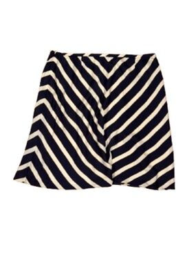 H by Hilfiger Tommy Hilfiger runway collection navy ivory silk a line skirt 10